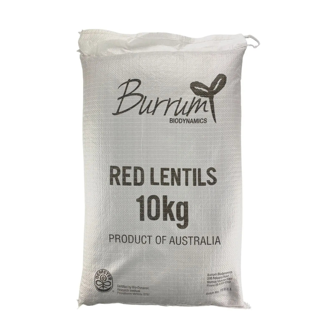 Lentils Red Whole Biodynamic 10kg-Pulse & Grain-Burrum Biodynamics-Sovereign Foods-Lentils-Australian Grown-Organic-Bulk