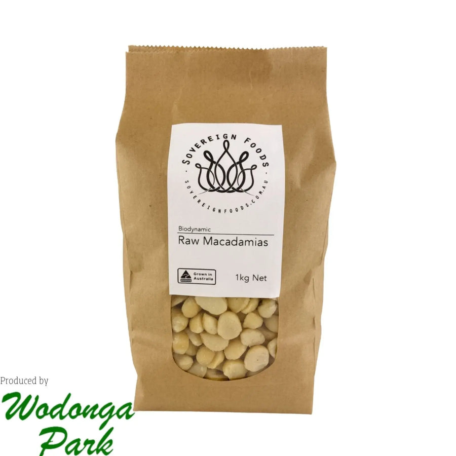 Macadamia Raw Biodynamic 1kg-Nuts & Seeds-Wodonga Park Fruit and Nuts-Sovereign Foods-Organic-Biodynamic-Australian Grown Macadamias-Nuts