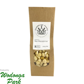 Macadamia Raw Biodynamic 300g-Nuts & Seeds-Wodonga Park Fruit and Nuts-Sovereign Foods-Organic-Biodynamic-Australian Grown Macadamias-Nuts