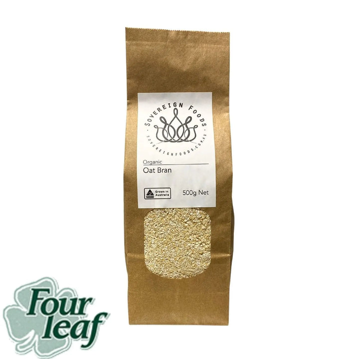 Oat Bran Organic 500g-Flour & Baking-Four Leaf Milling-Sovereign Foods-Australian Grown-Organic-Bulk Foods
