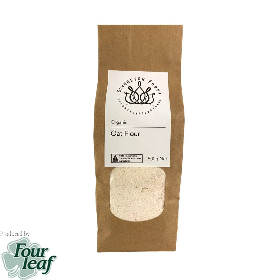 Oat Flour Organic 500g-Flour & Baking-Four Leaf Milling-Sovereign Foods-Australian Grown-Organic-Bulk Foods