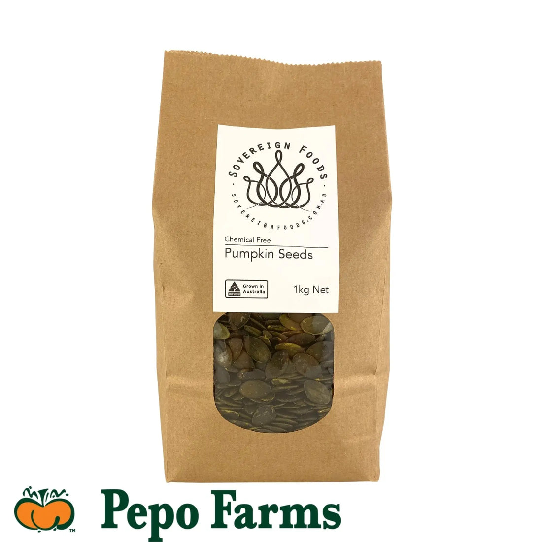 Pumpkin Seeds-Pepo Farm-Sovereign Foods-Australian Grown-Chemical Free-Pepitas