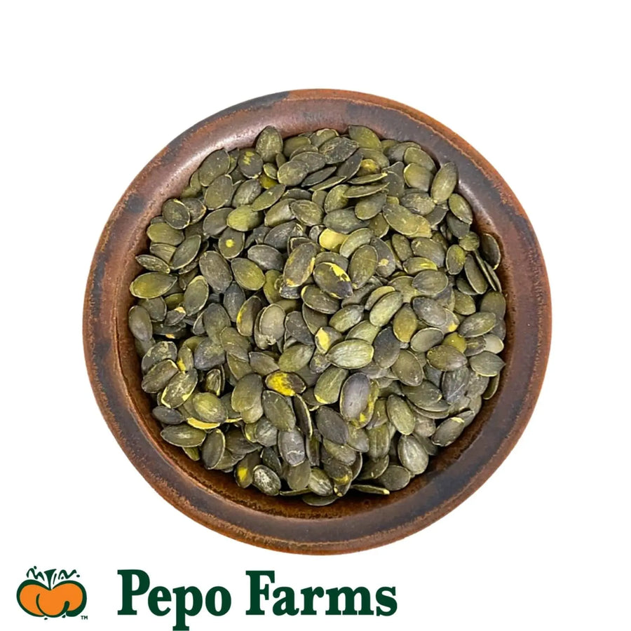 thumbnail interactive-video image 1 of Organic Austrian Pumpkin Seeds - Shelled Styrian Variety 2 Pound Bulk 1 of 10