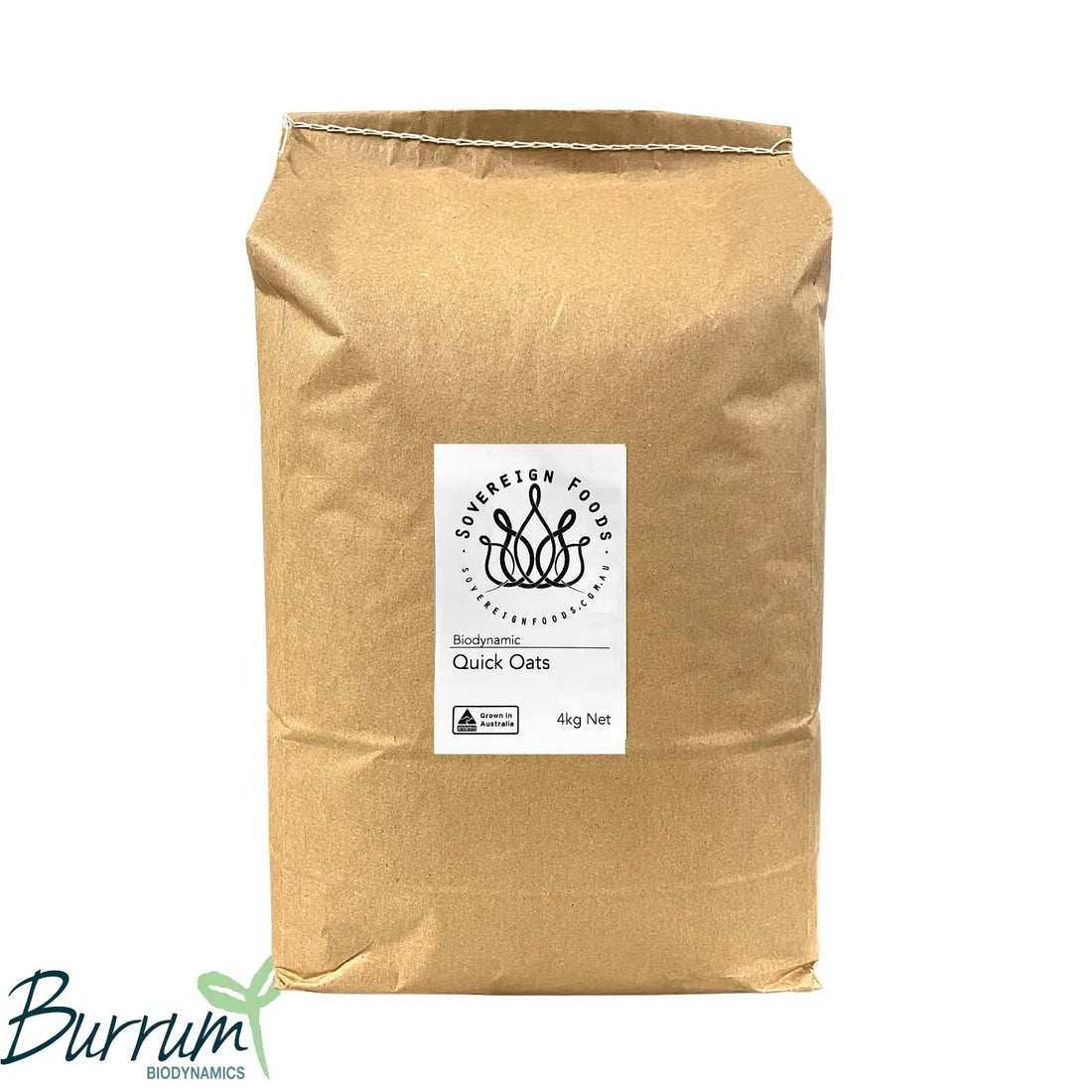 Rolled Oats Quick Biodynamic 4kg-Pulse & Grain-Burrum Biodynamics-Sovereign Foods-Oats-Bulk-Organic-Australian Grown-