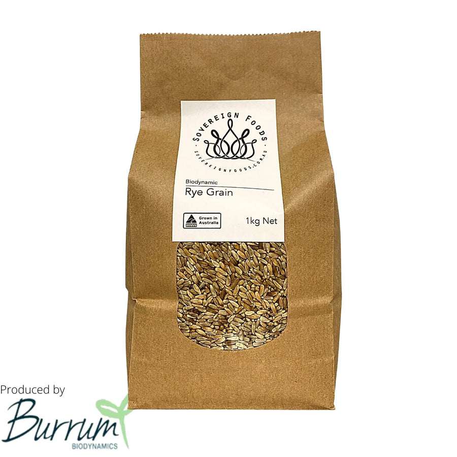 Rye Grain Biodynamic 1kg-Pulse & Grain-Burrum Biodynamics-Sovereign Foods-Organic-Biodynamic-Grain-Home Milling-Australian Grown