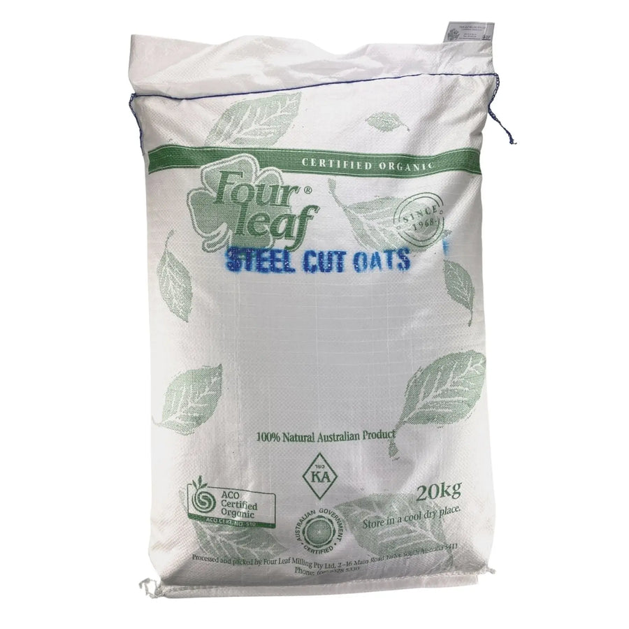 Steel Cut Oats Organic 20kg-Pulse & Grain-Four Leaf Milling-Sovereign Foods-Australian Grown-Bulk Foods