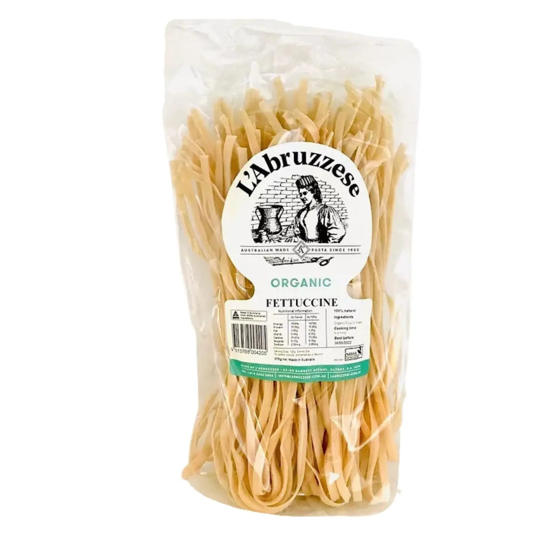 Wheat Fettuccine Organic 300g-Grocery-L'Abruzzese-Sovereign Foods-Australian Made-Australian Ingredients-Australian Pasta-Organic