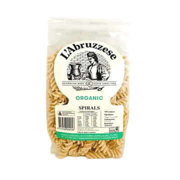 Wheat Spirals Organic 300g-Grocery-L'Abruzzese-Sovereign Foods-Australian Made-Australian Ingredients-Australian Pasta-Organic