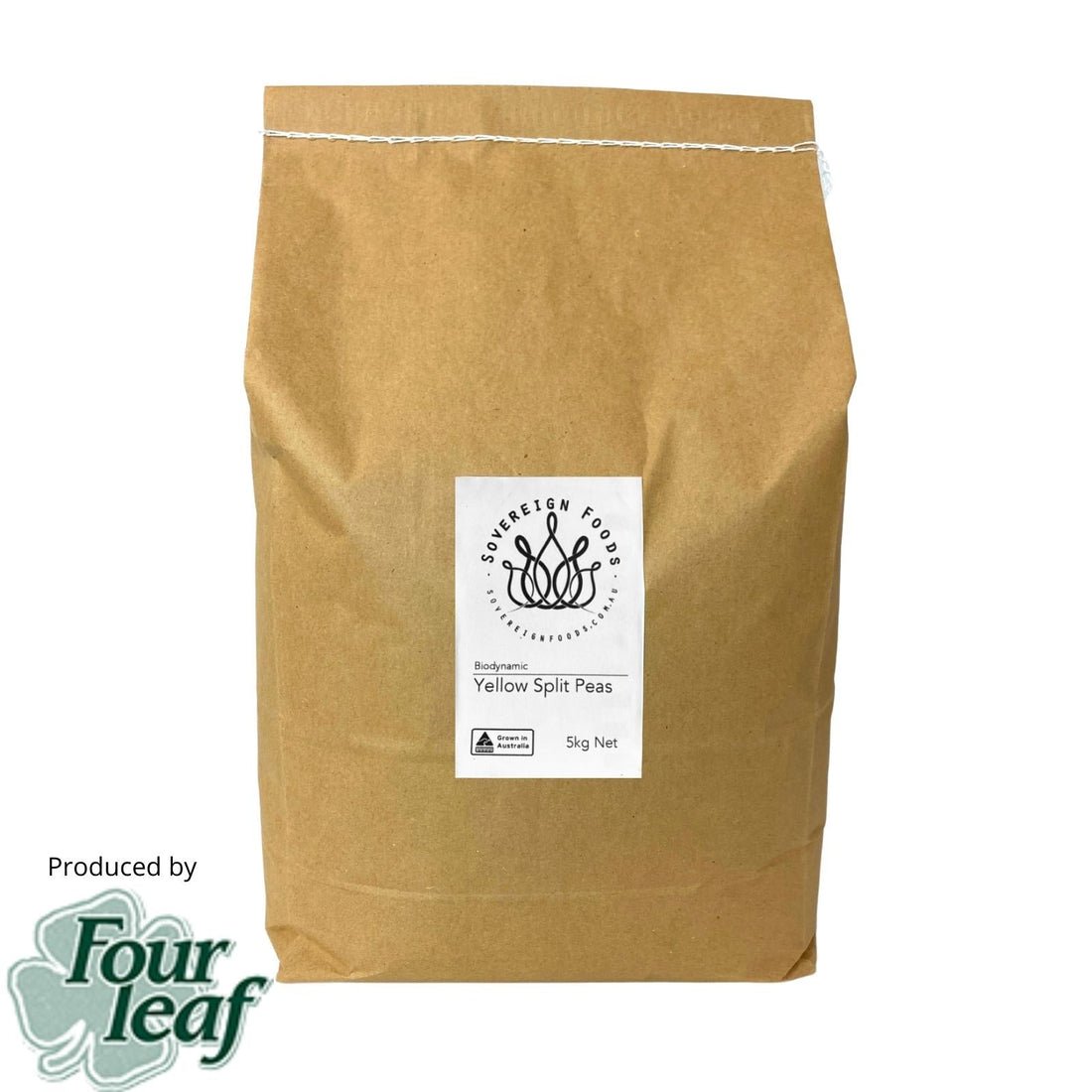 Yellow Split Peas Organic 5kg-Pulse & Grain-Four Leaf Milling-Sovereign Foods-Australian Grown-Bulk Foods