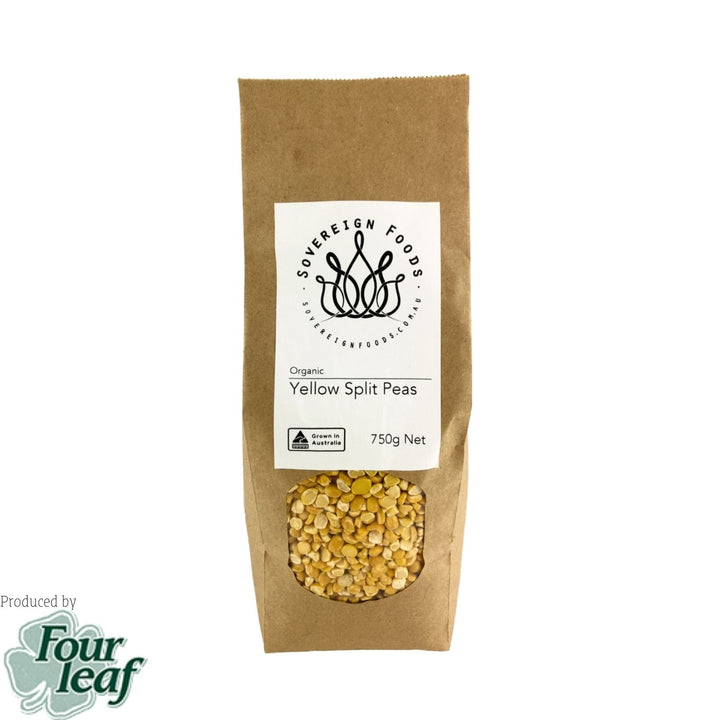 Yellow Split Peas Organic 750g-Pulse & Grain-Four Leaf Milling-Sovereign Foods-Australian Grown-Bulk Foods